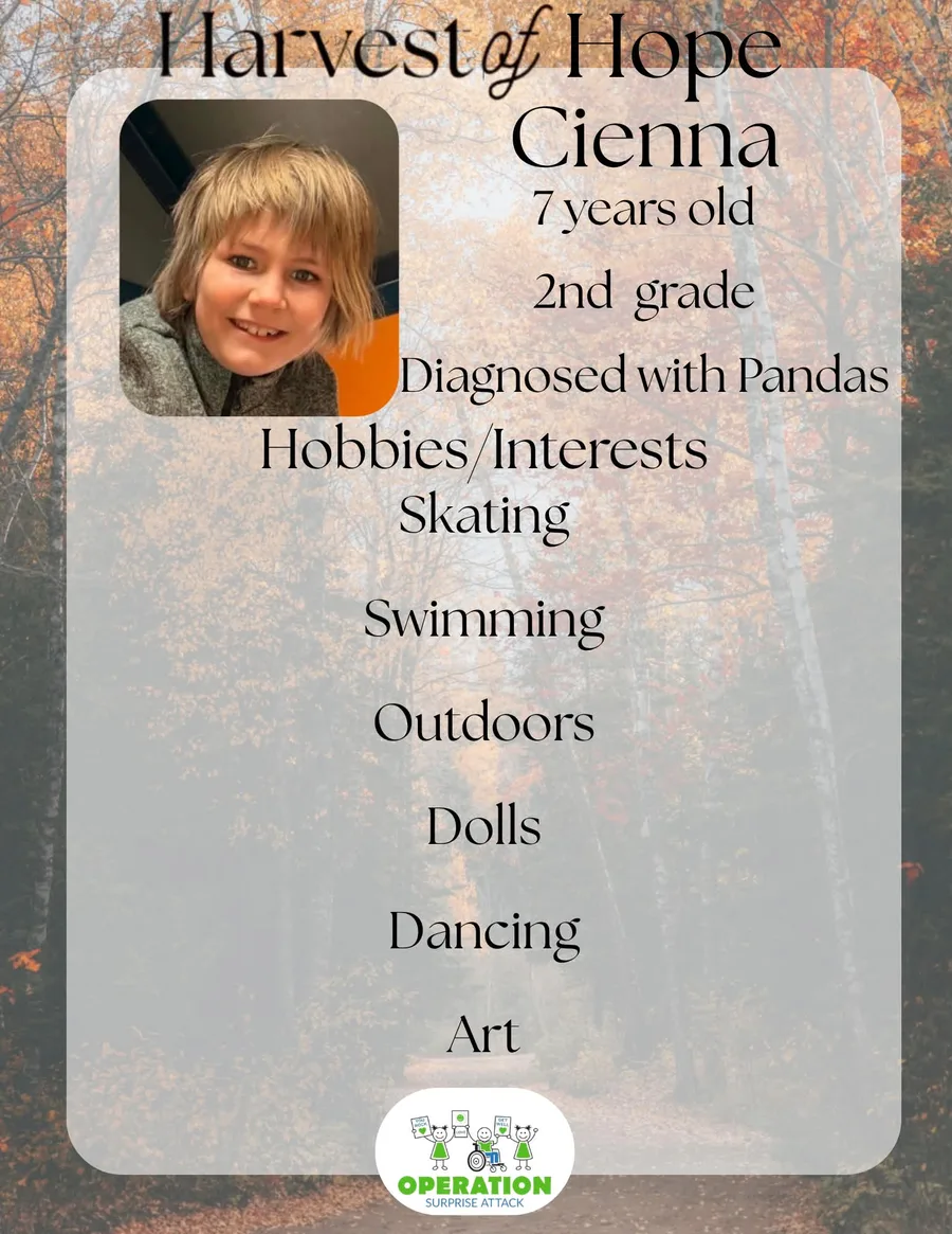 Cienna’s Harvest of Hope flyer