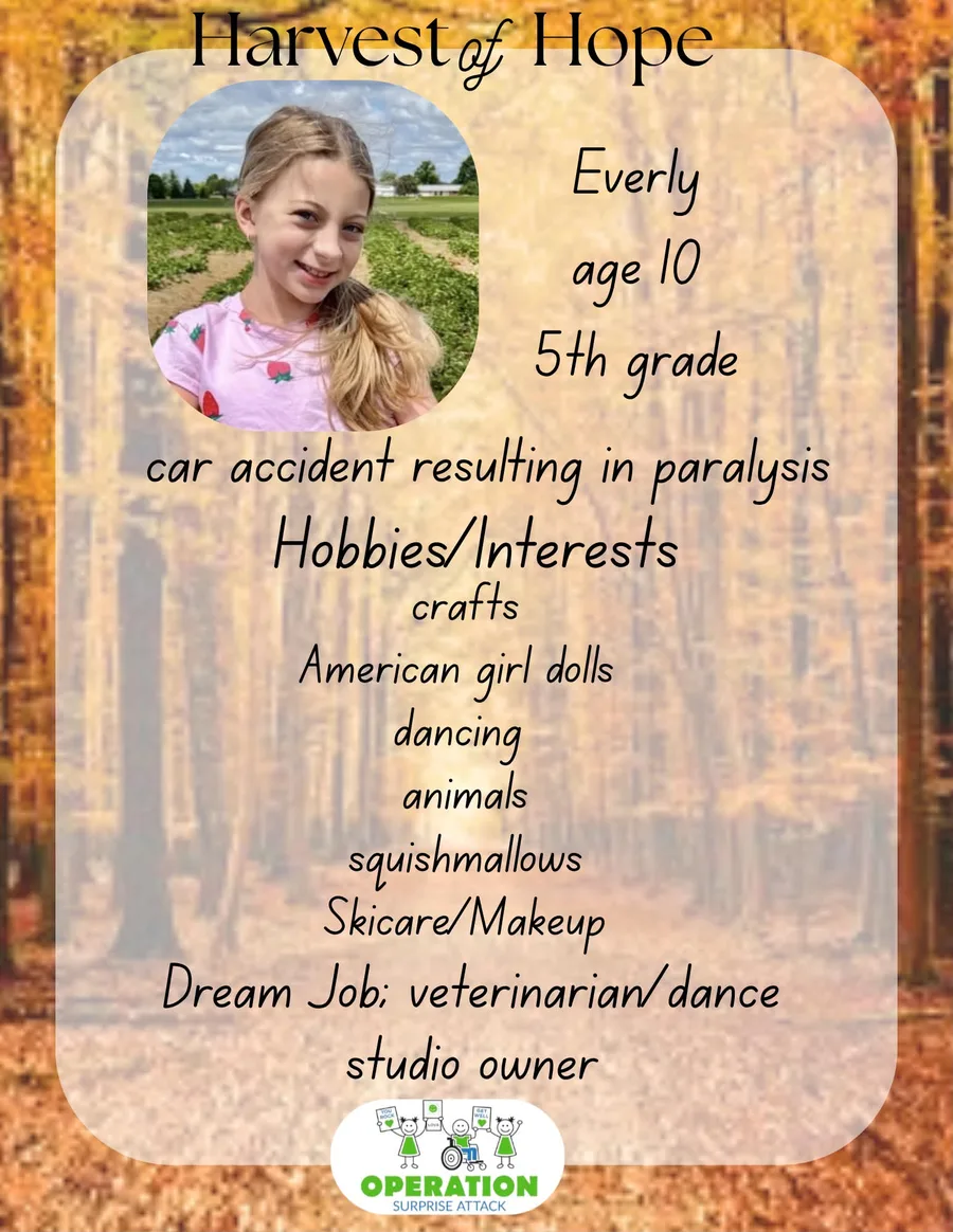 Everly’s Harvest of Hope flyer