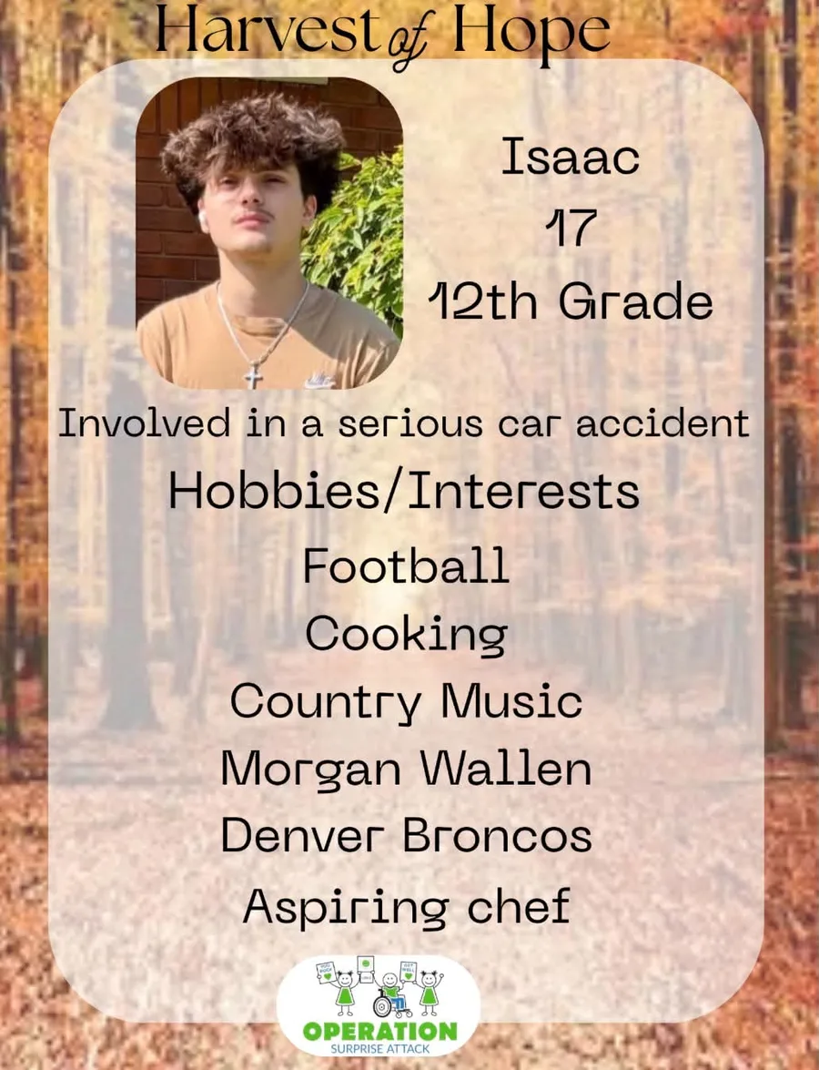 Isaac’s Harvest of Hope flyer
