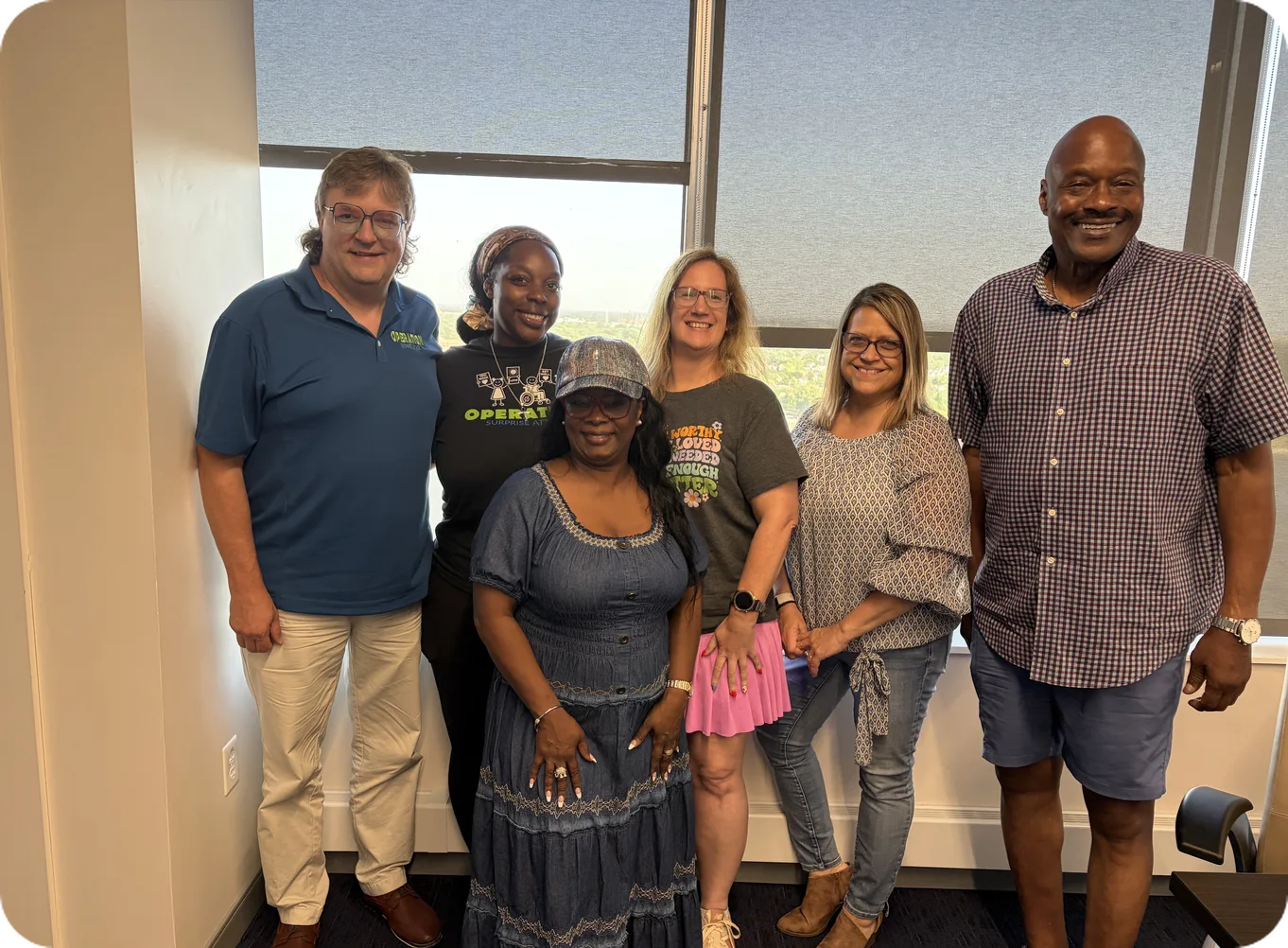 Operation Surprise Attack board members Kevin, Melanie, Jennifer and Terry with board training instructor Davina