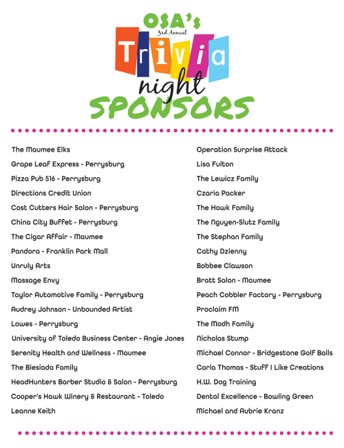 Trivia Night Sponsors2025